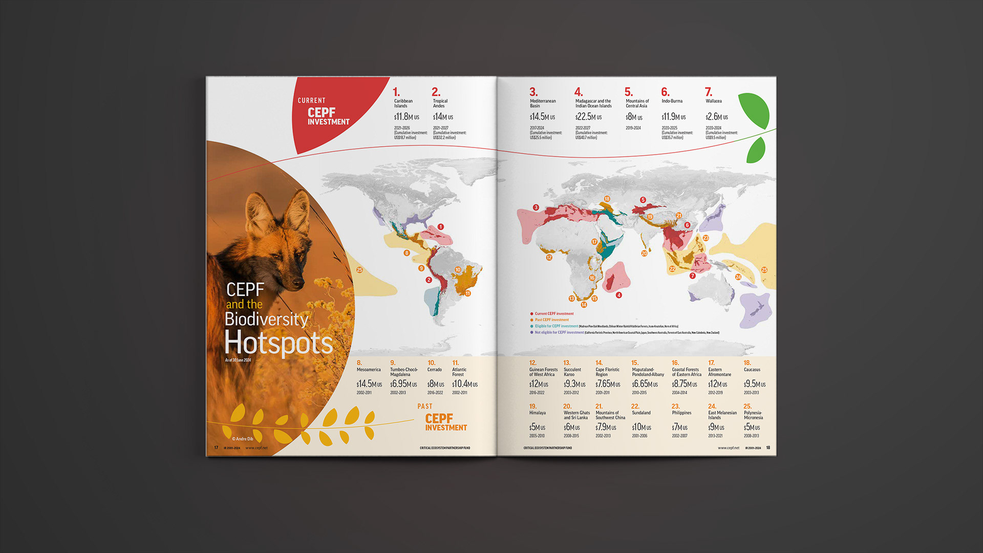 Biodiversity Hotspots map and investments