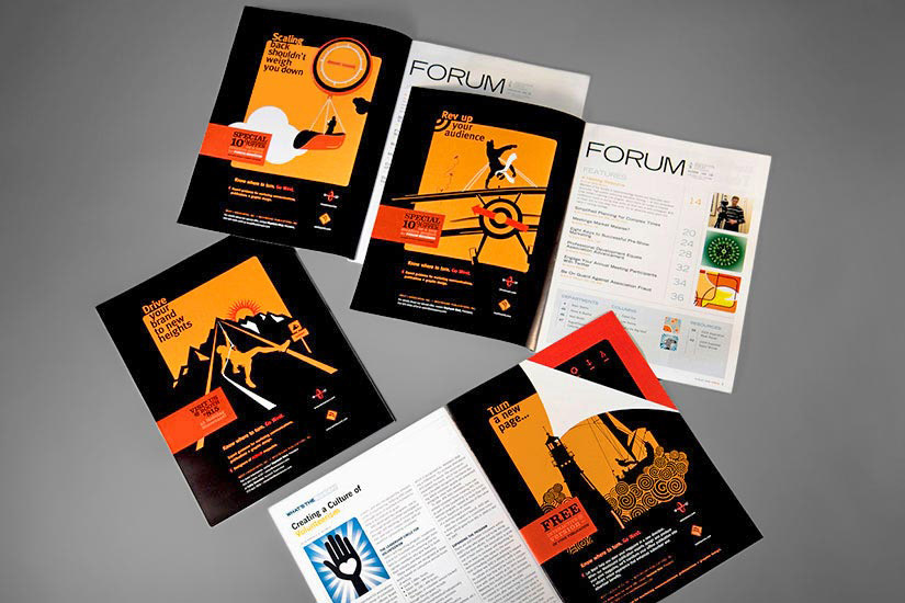 Advertising promoting design firm's publication design talents