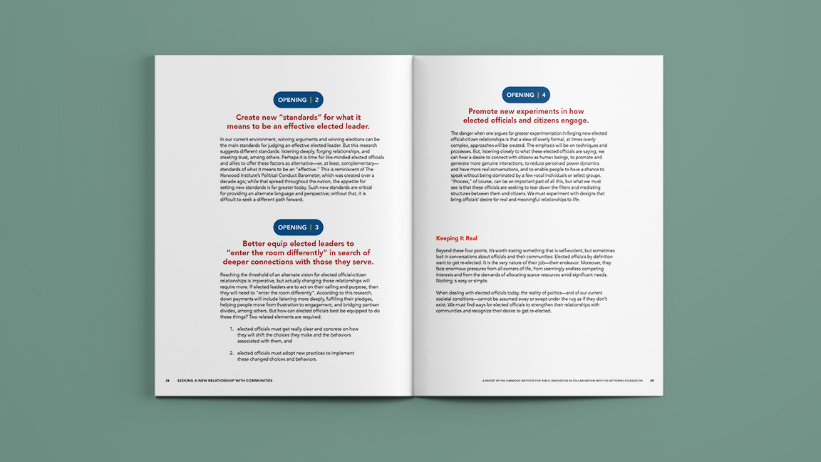 Spread describing next steps going forward