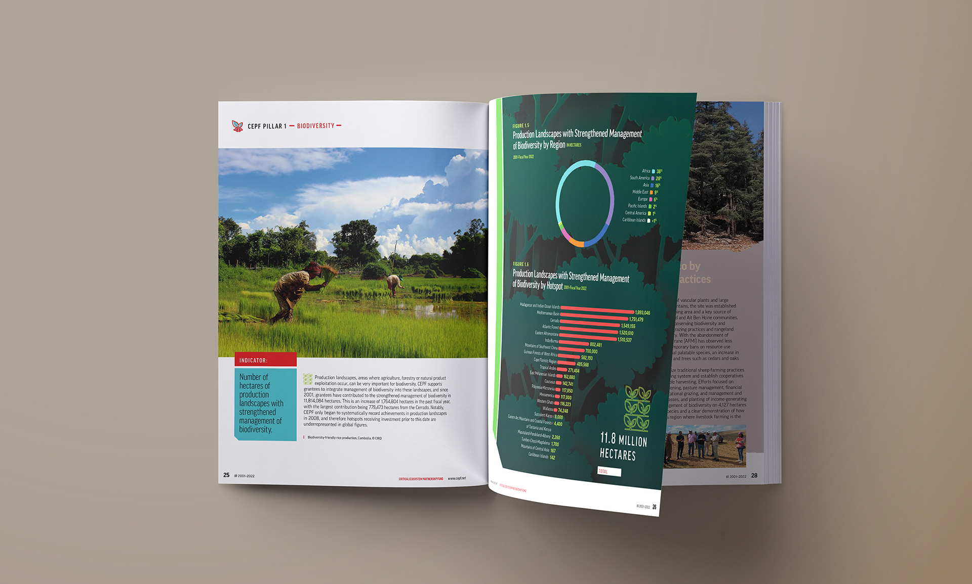 Number of hectares of production landscapes