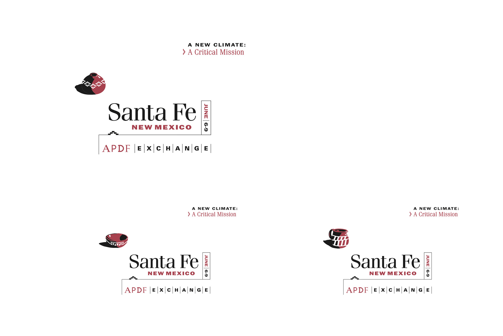 Conference logo featuring pottery influenced by Native American artistry