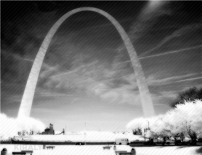 Infrared photo of Gateway Arch