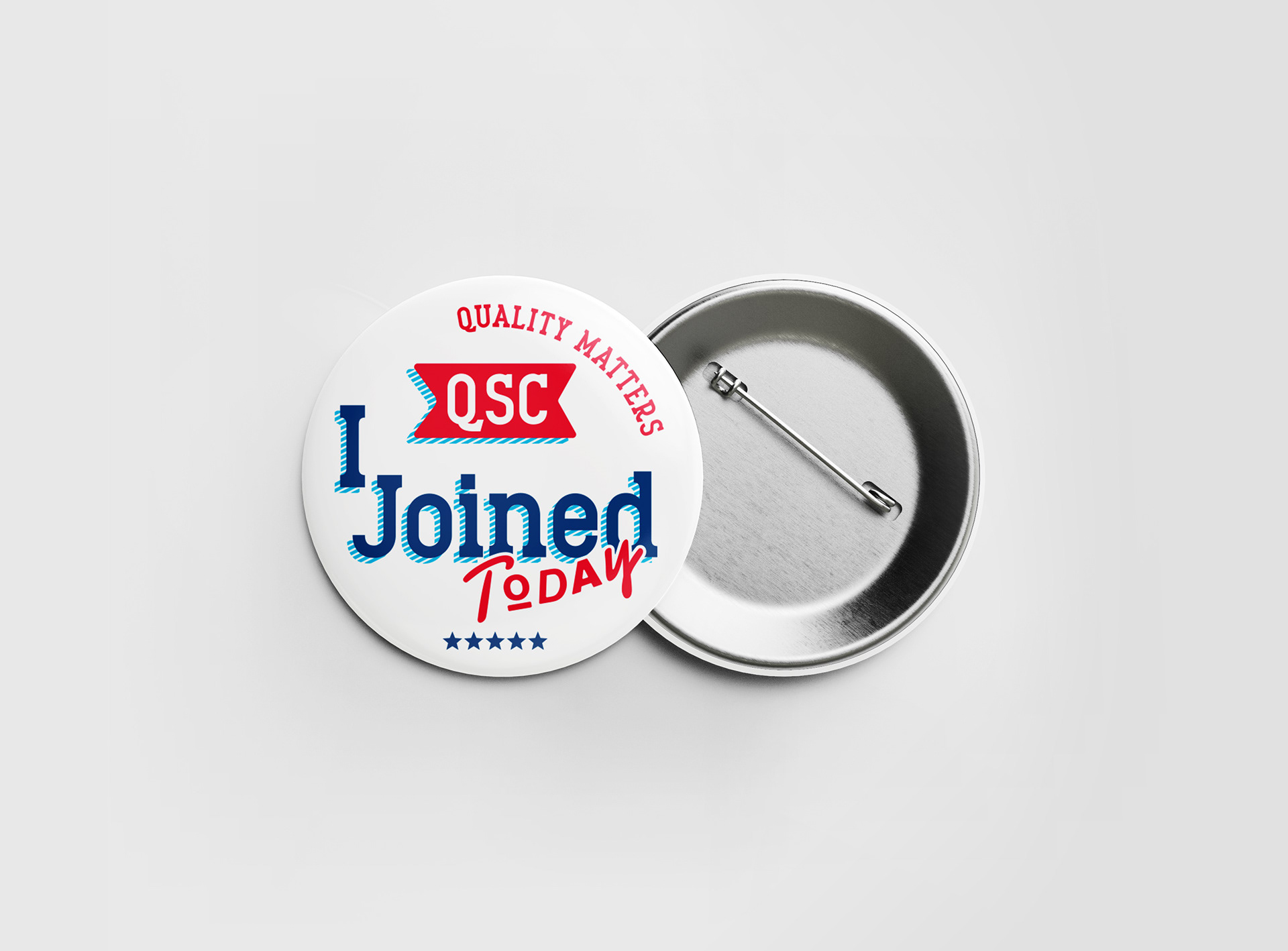 I Joined typographic button design