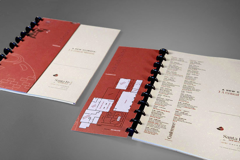 Conference theme program cover and interior title page