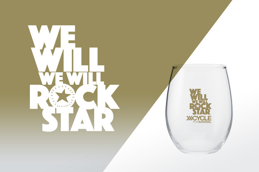 Team Rockstar 2020 theme logo and sample glass imprinting