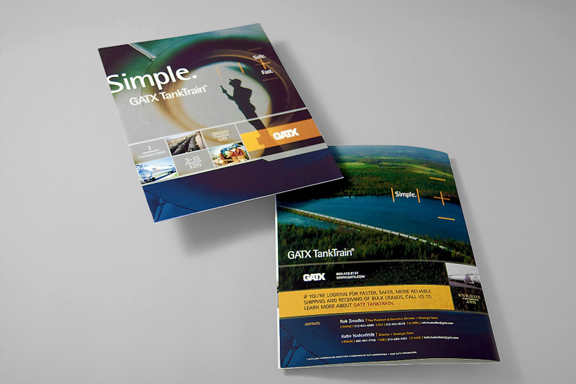 Brochure promoting leasing services of a train company