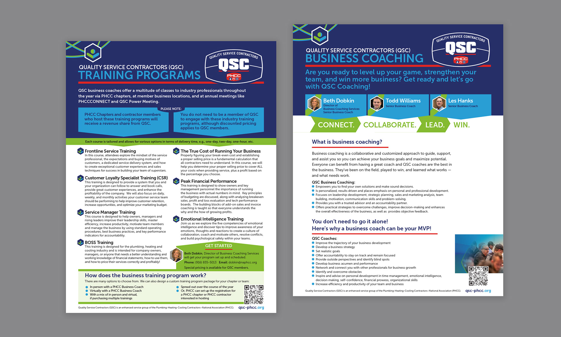 Training and business coaching sheets