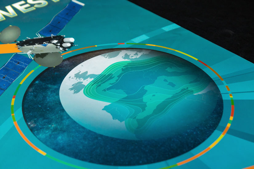 Zoomed in view of satellite map coverage area graphic that is on the poster