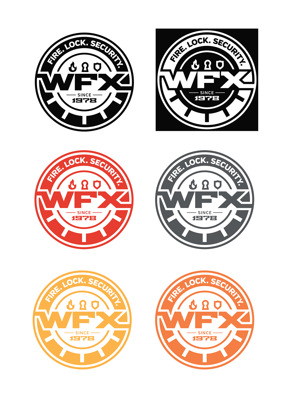 Various color treatments for logo design