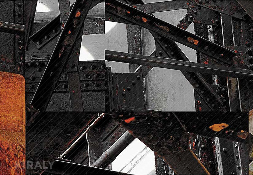 Bridge structure cropped and offset within two halves