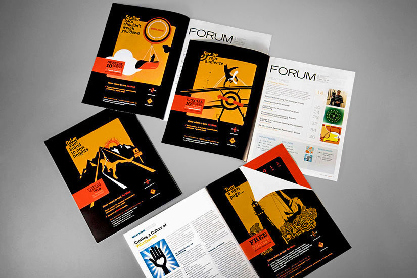 Zoomed out view of publication ads