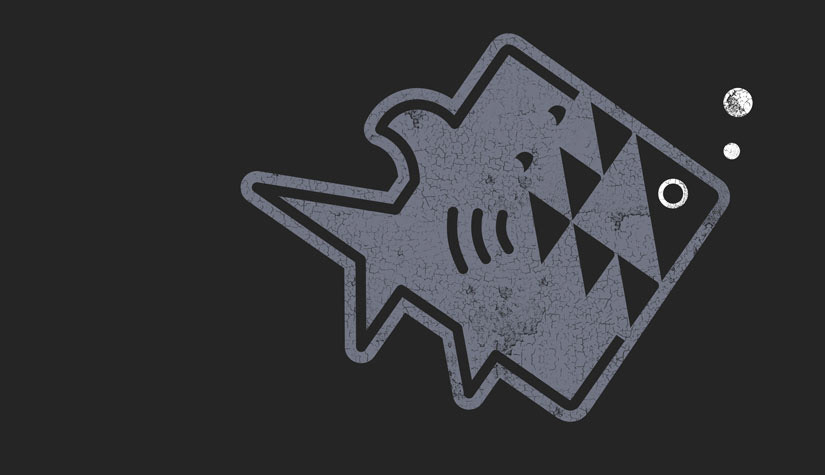 Illustration of fish being attacked by a shark