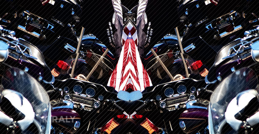 Another mirrored treatment of reflecting certain angles of a photo showing dials and control instruments