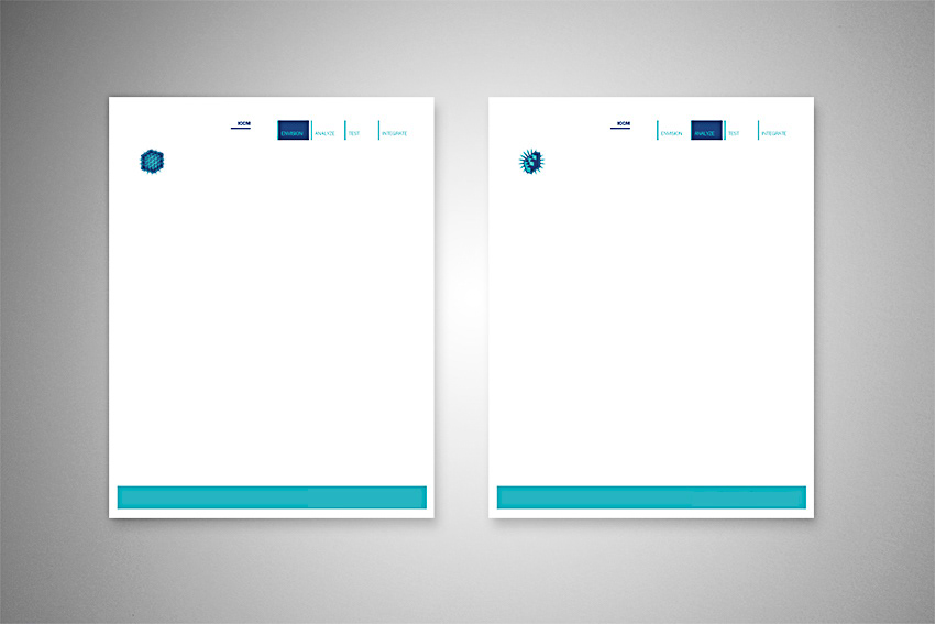 Example of stepped process illustration as individual sections