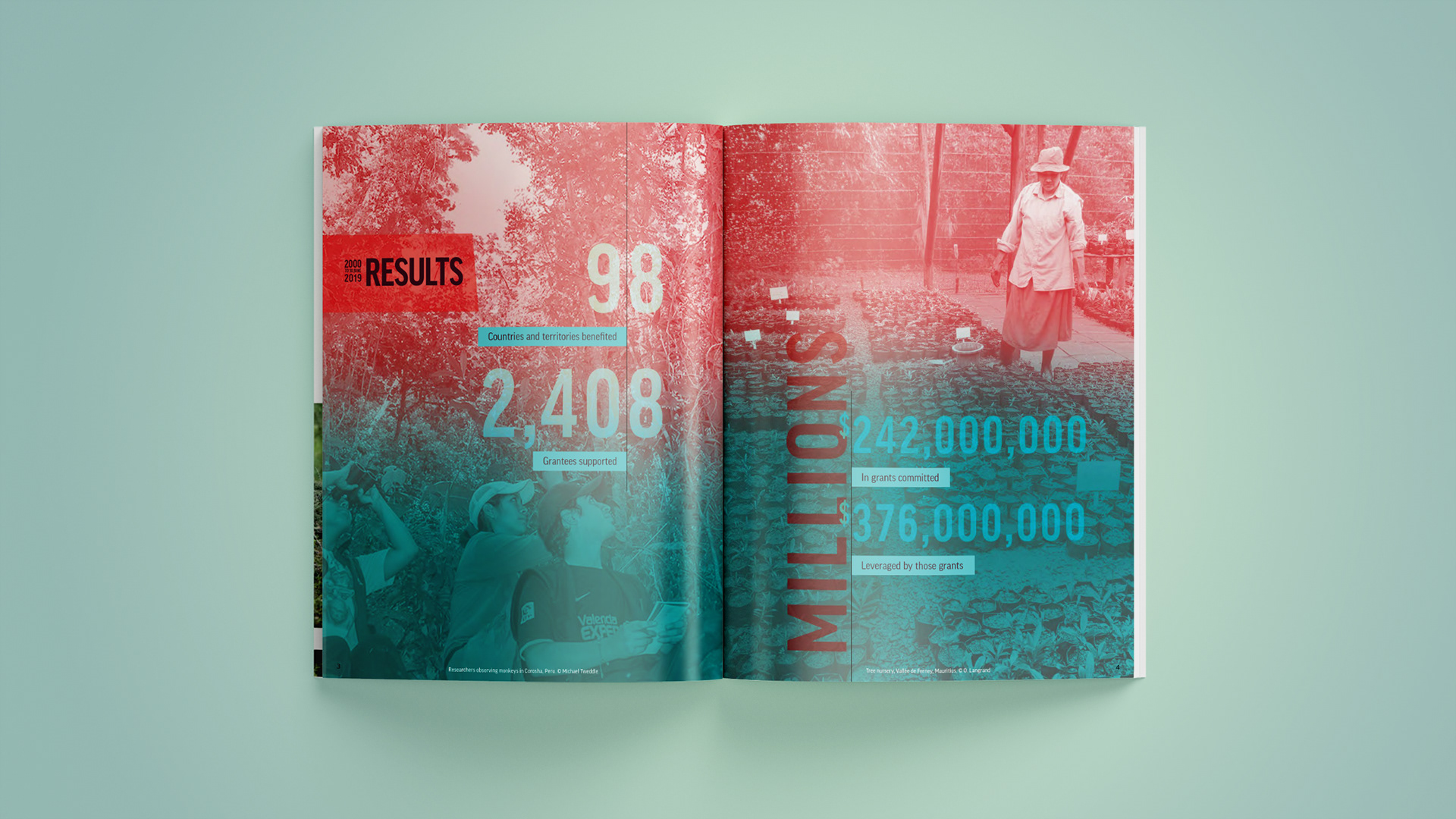 Spread that depicts some factoid results from the past year