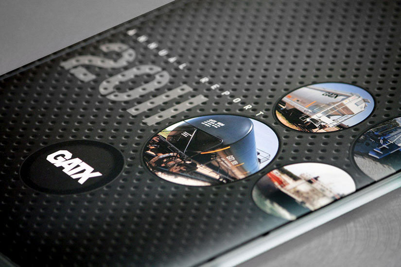 Closeup photo of detail from an annual report cover