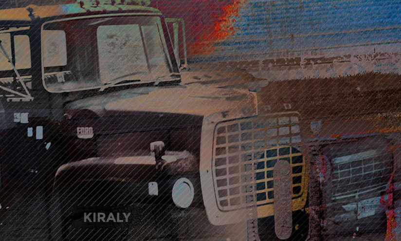 Collage of old rusty looking trucks