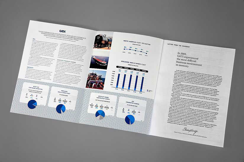 Interior spread of annual report