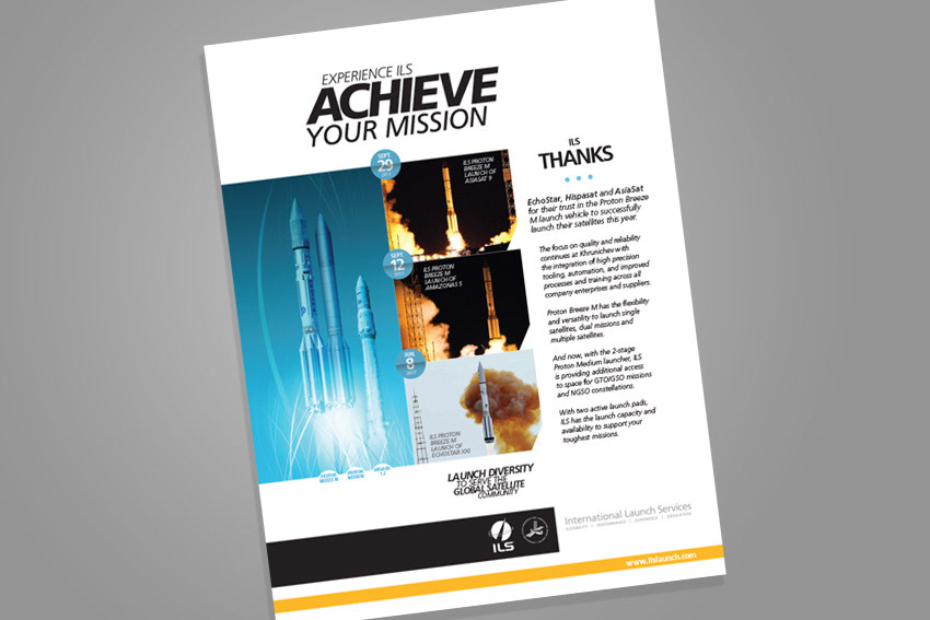 Rocket launch success ad