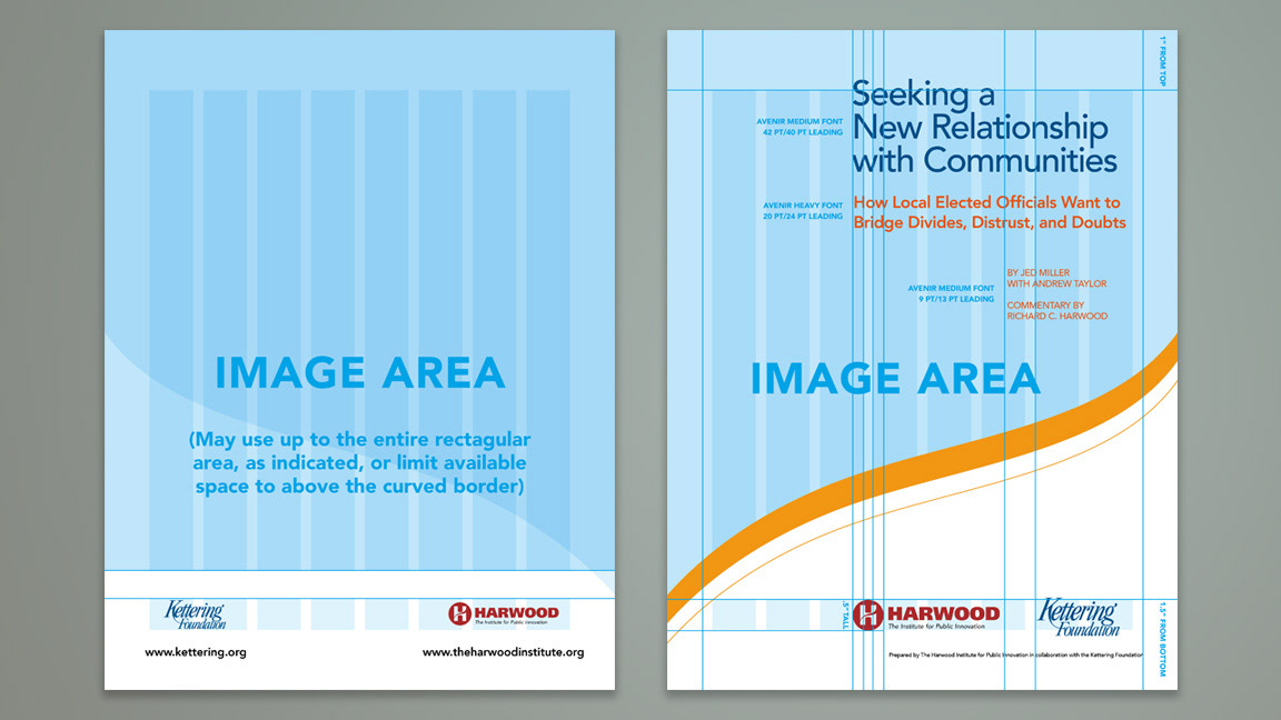 Cover grid layout and typography guidance images