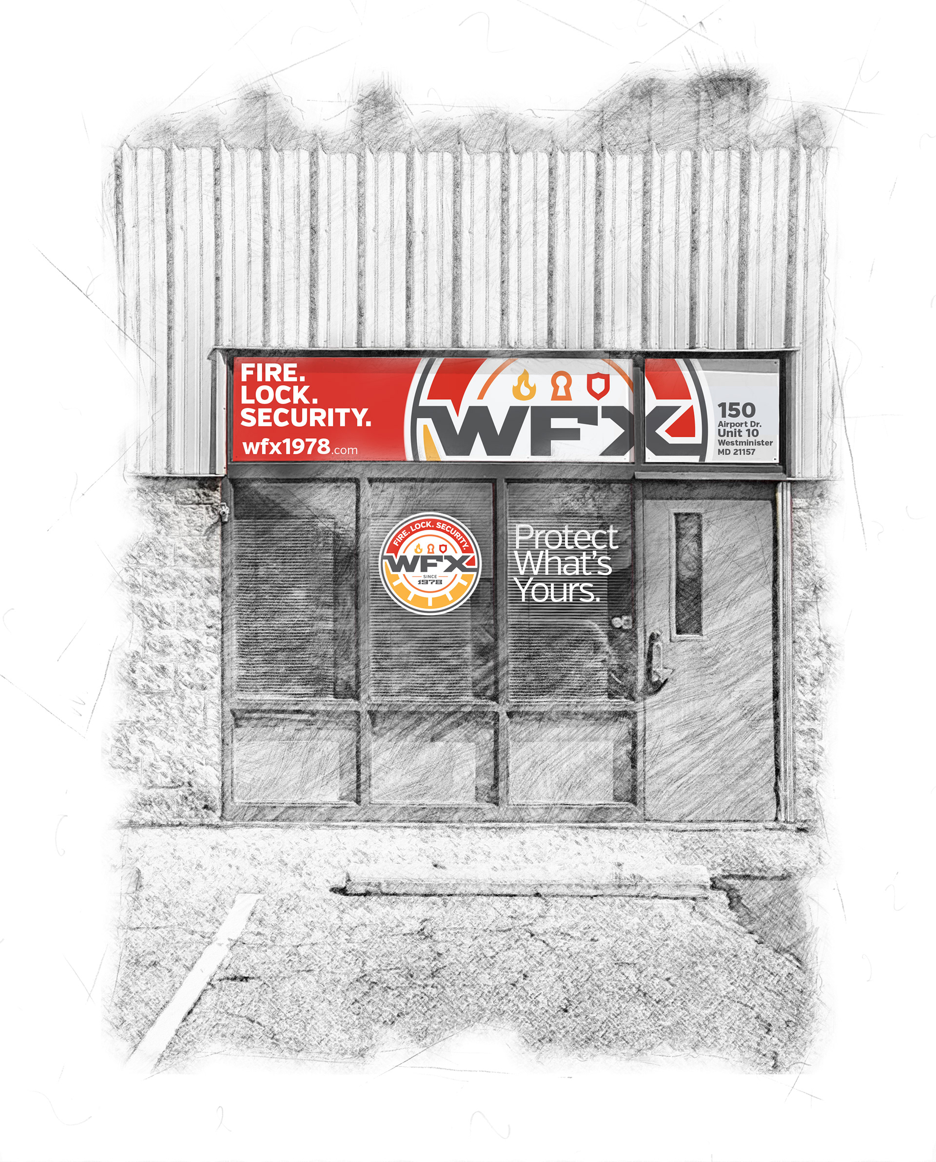 Main office entrance signage featuring new logo and branding