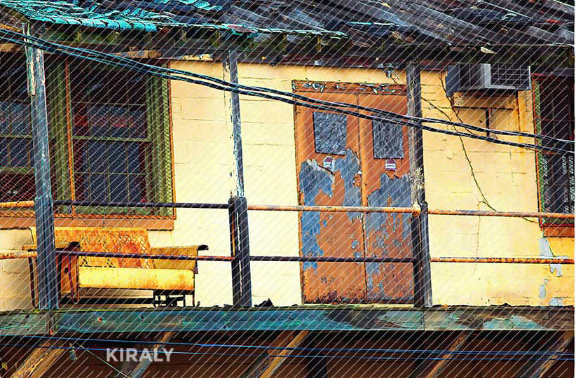 Dilapidated porch photo that is colorful