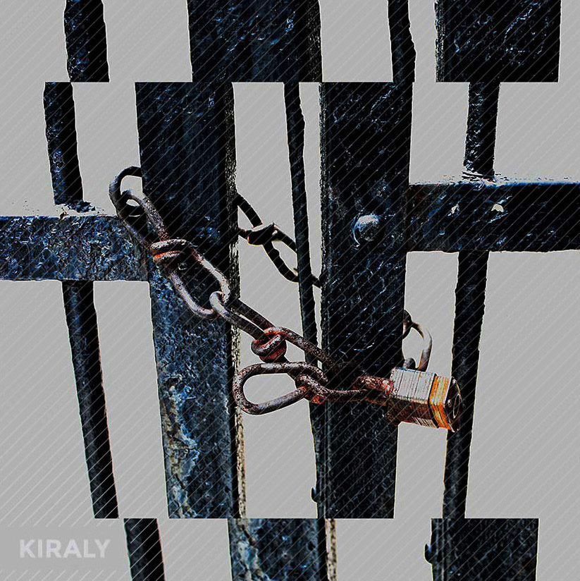 Chain locked gated fence photo