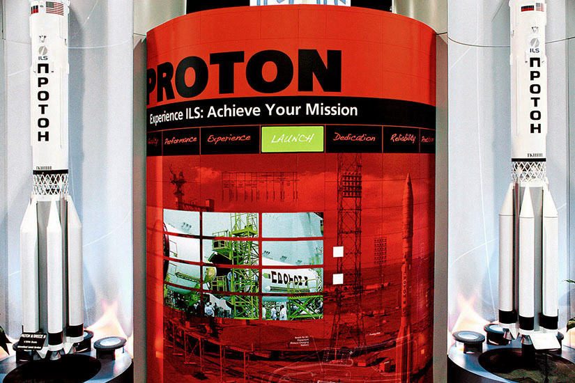 Another photo view of an exhibit panel used at a satellite conference by rocket launch management organization