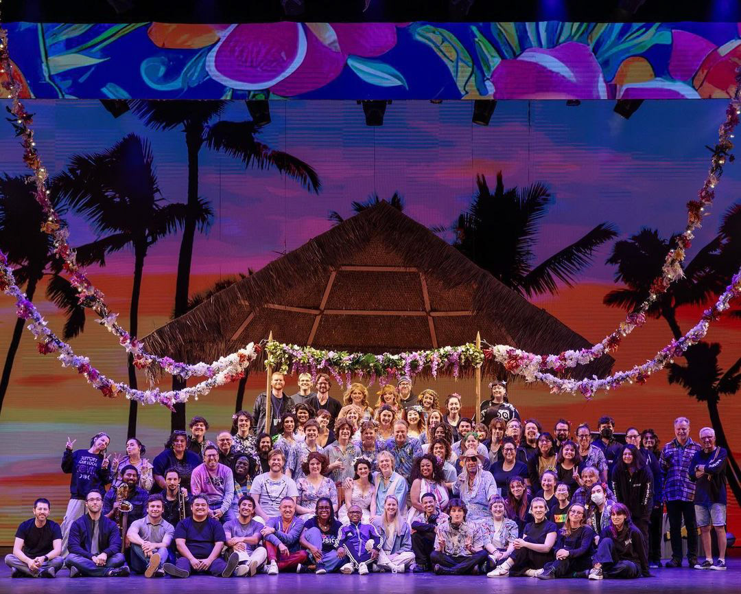 Full company of Escape to Margaritaville at Moonlight Stage