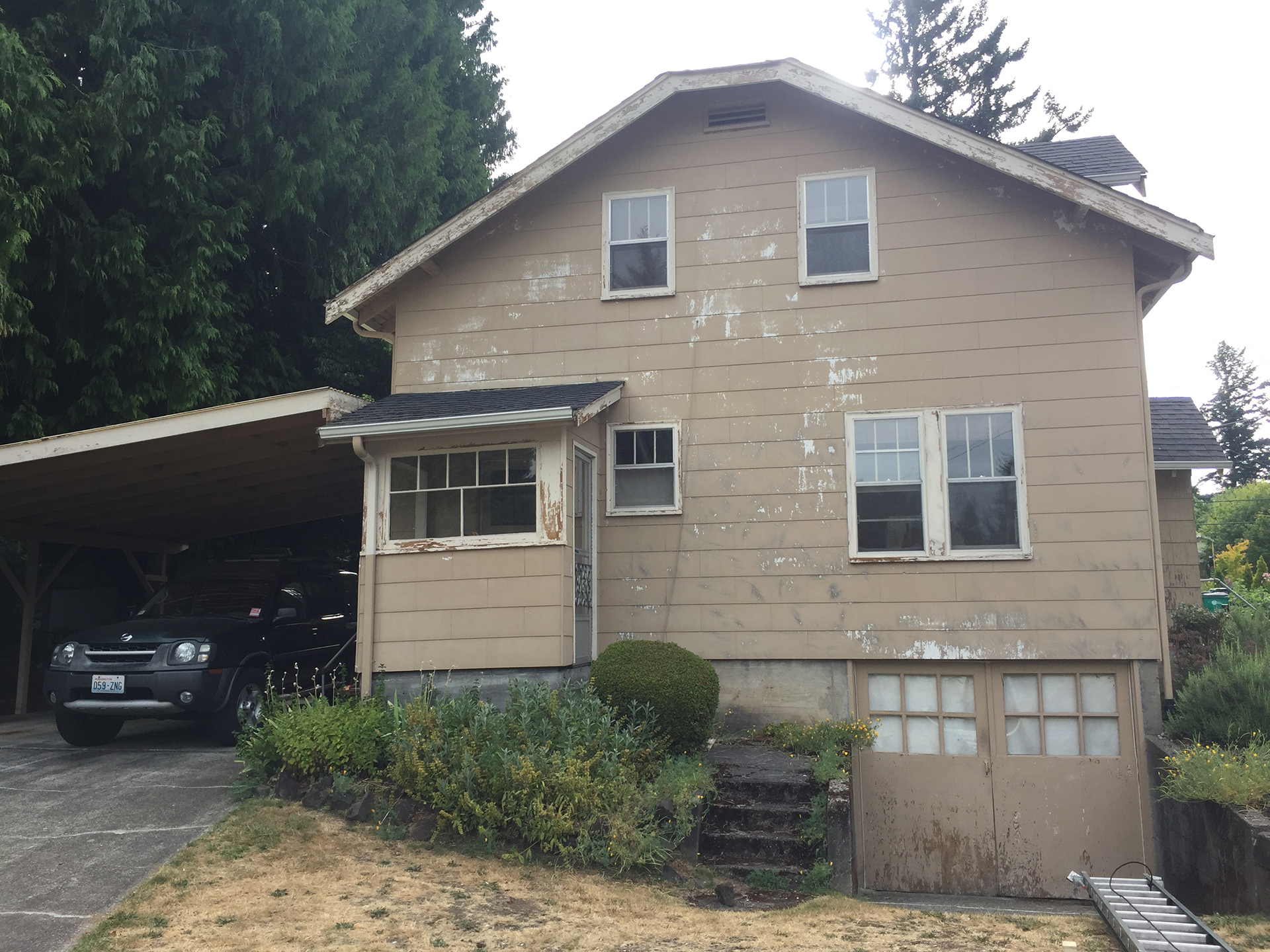 Start with the scraping and pressure washing.