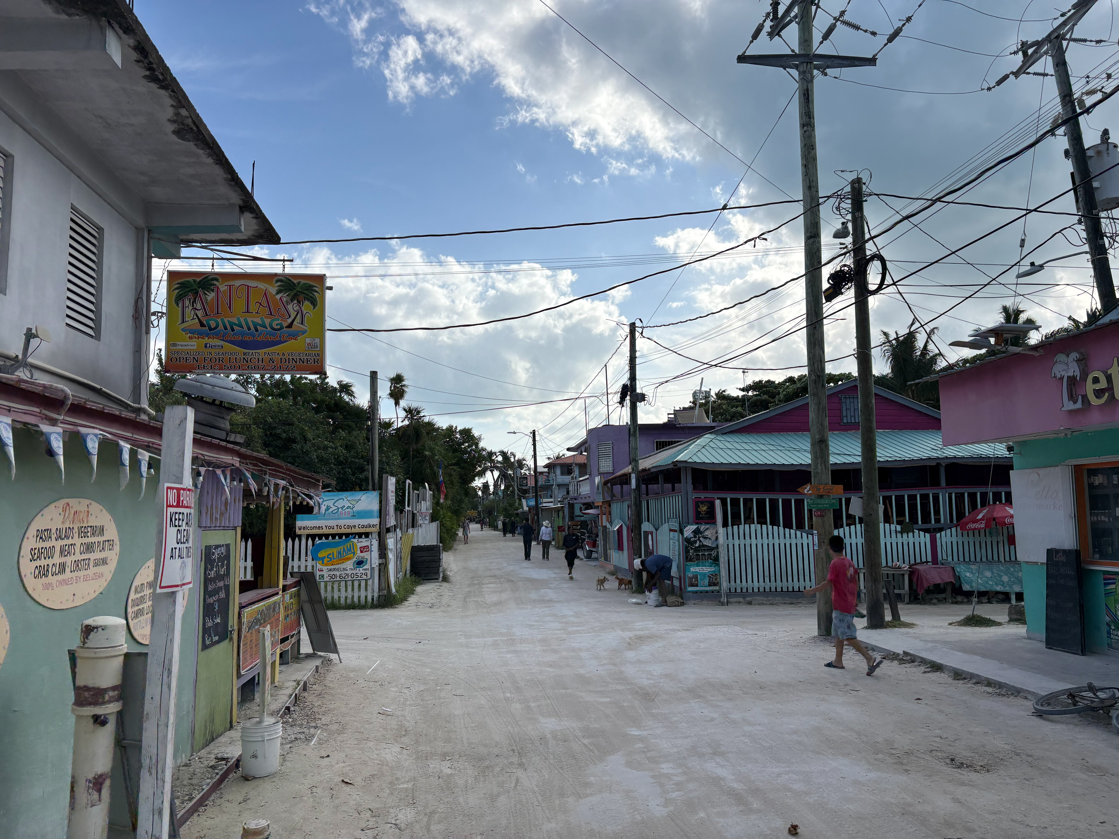 There are no streets in Caye Caulker, just sand and golf carts.