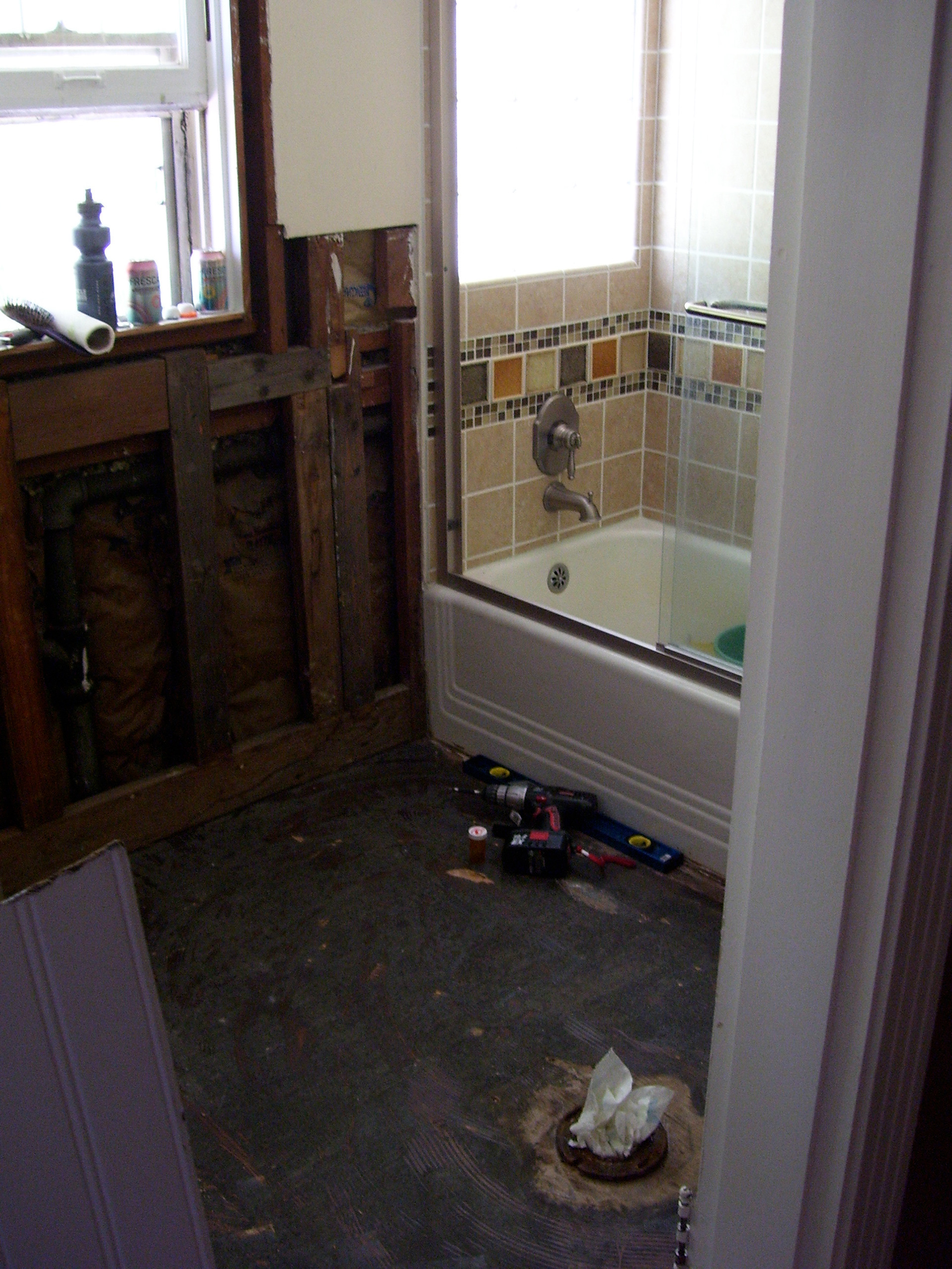 New tile and shower door.