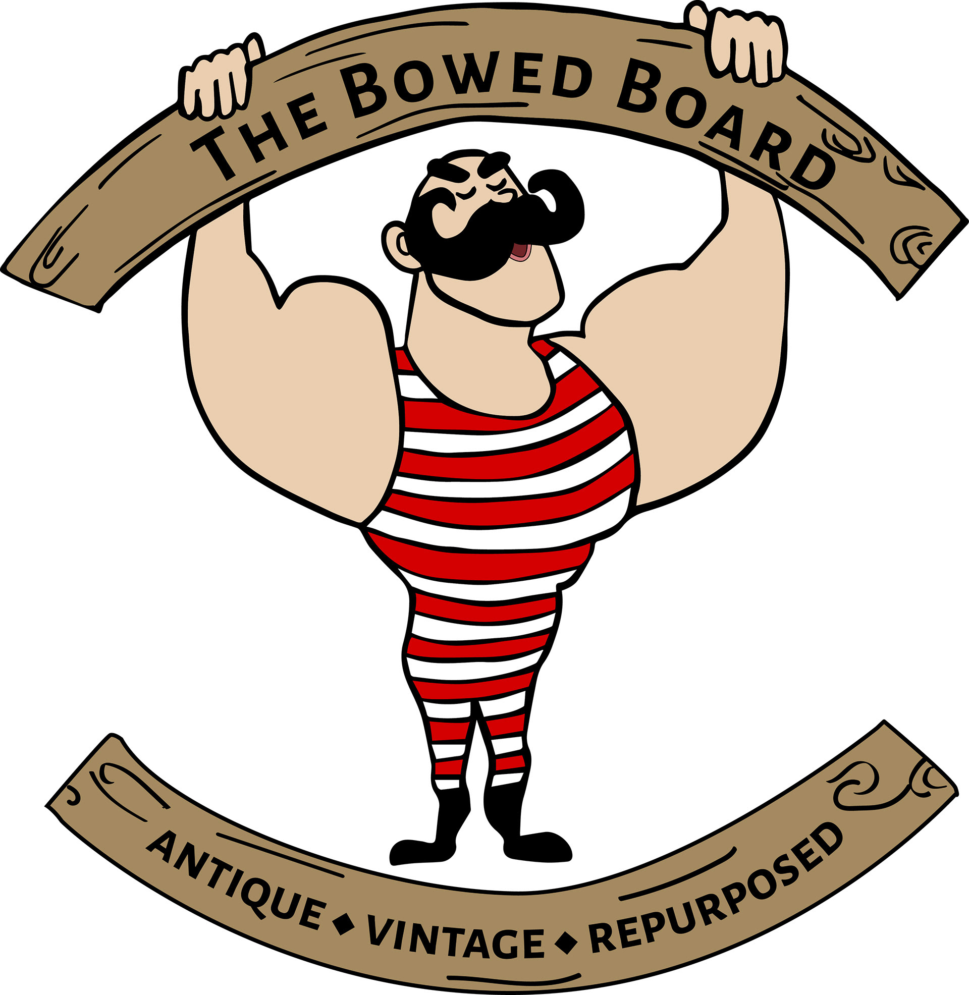 The Bowed Board wanted to incorporate an old school strong man into a fun design they could use on t-shirts and other items.