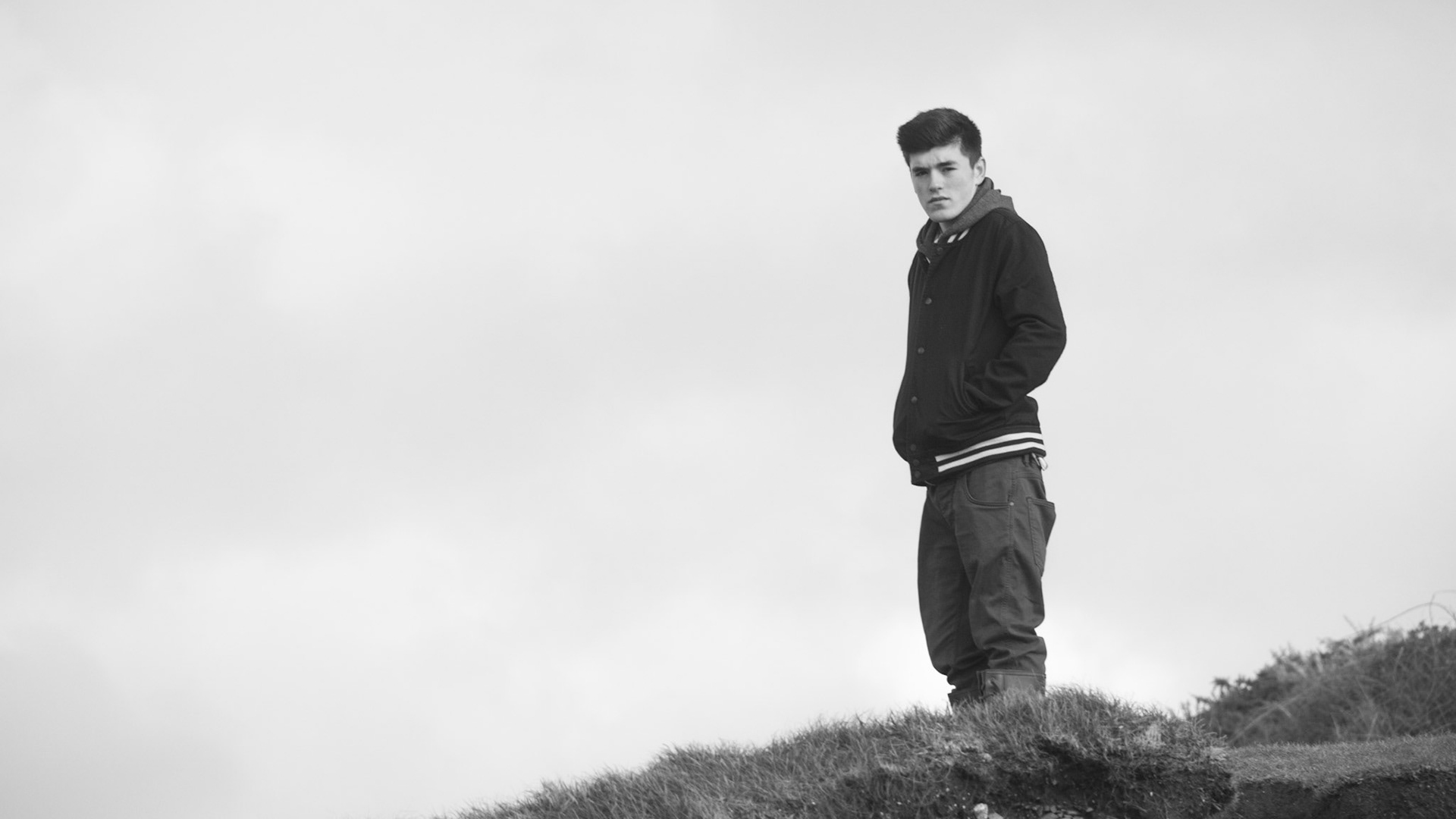 A portrait of a young model, taken during a portrait photoshoot. 