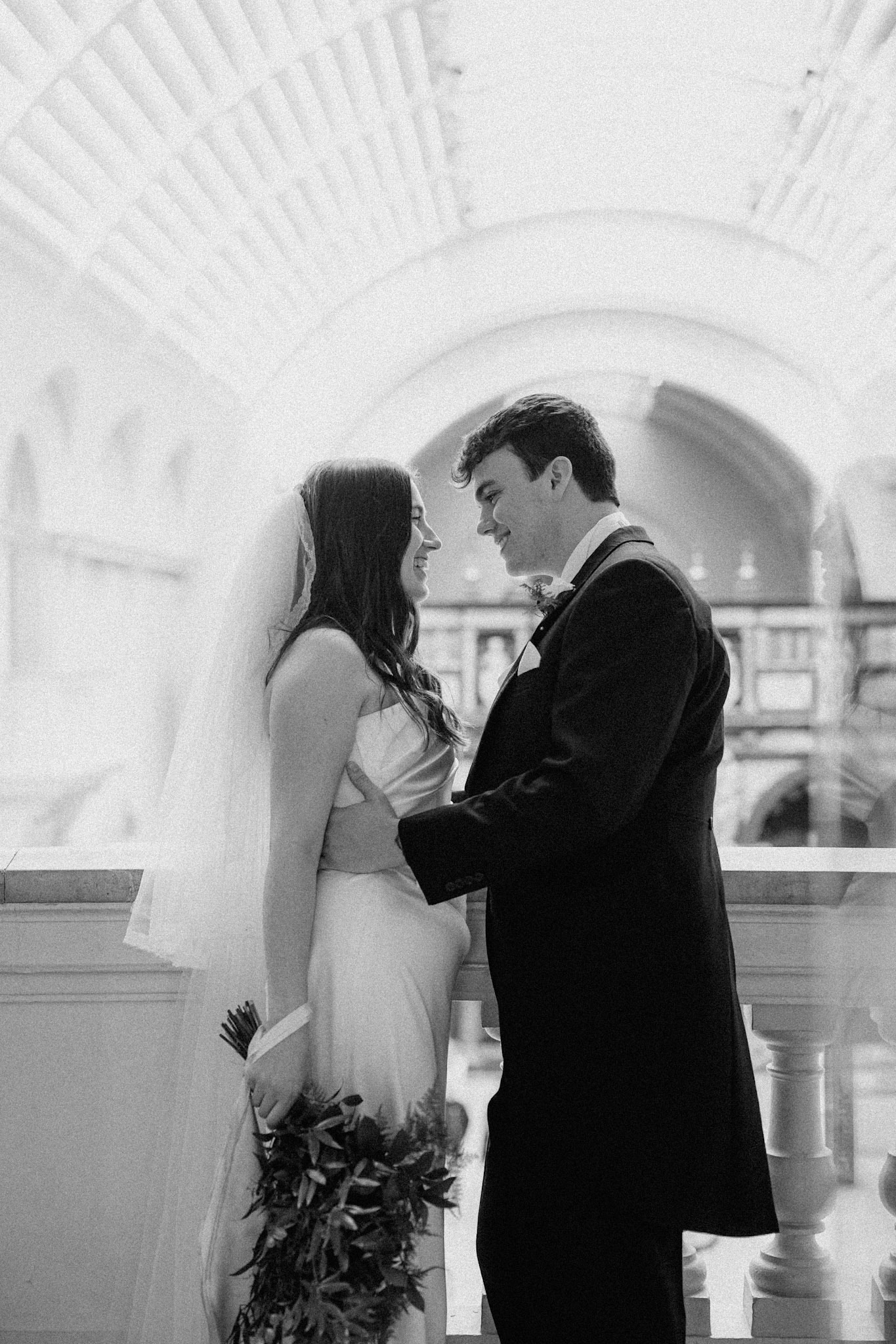 An intimate moment between the bride and groom. Cheslea,  London