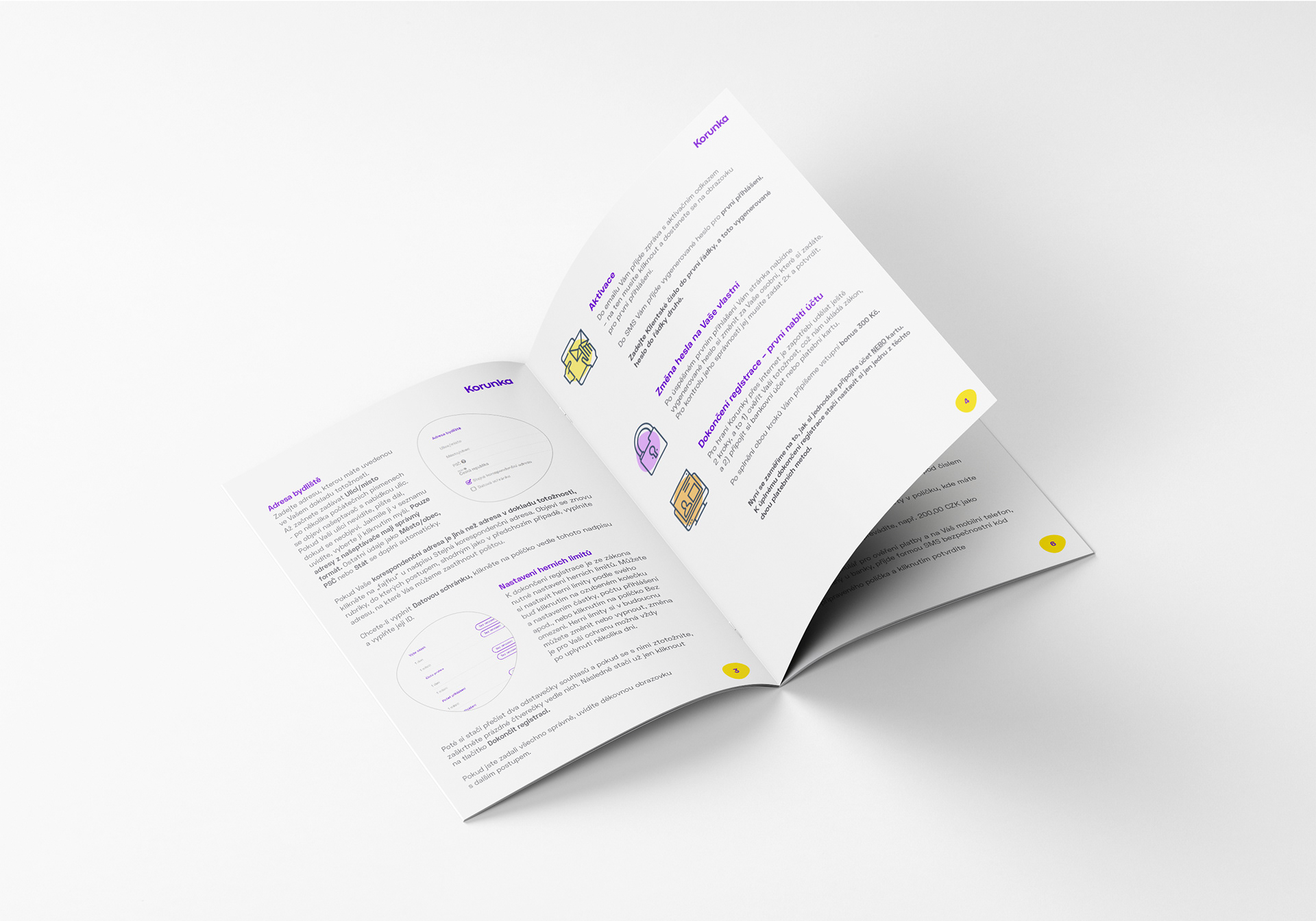 Návod na registraci - vnitřní strany - Korunka
