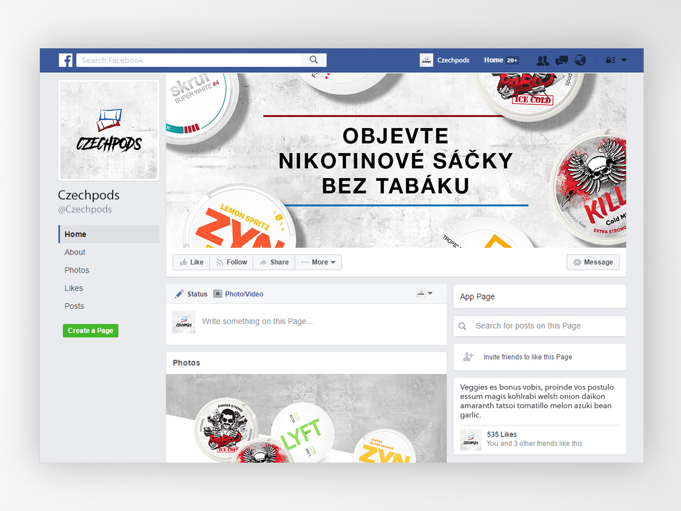 Facebookový profil - Czechpods