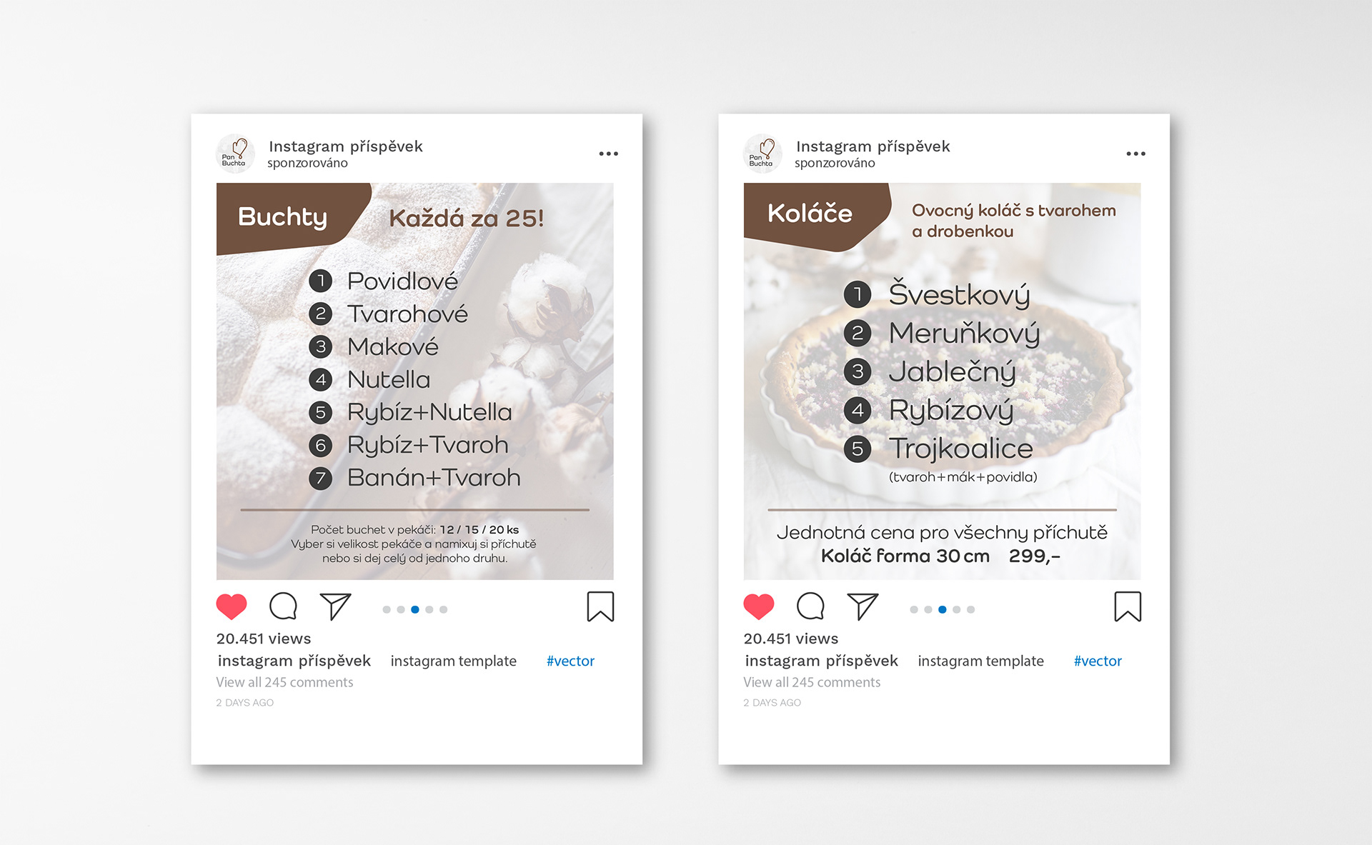 Instagramové příspěvky - Pan Buchta