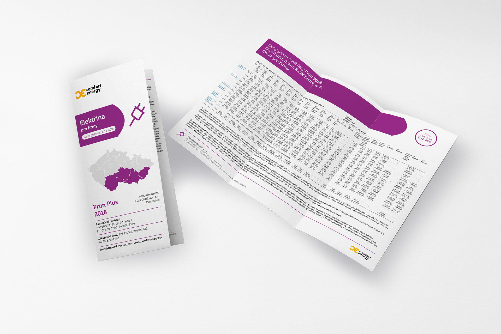 Skládací leták - elektřina - Comfort Energy