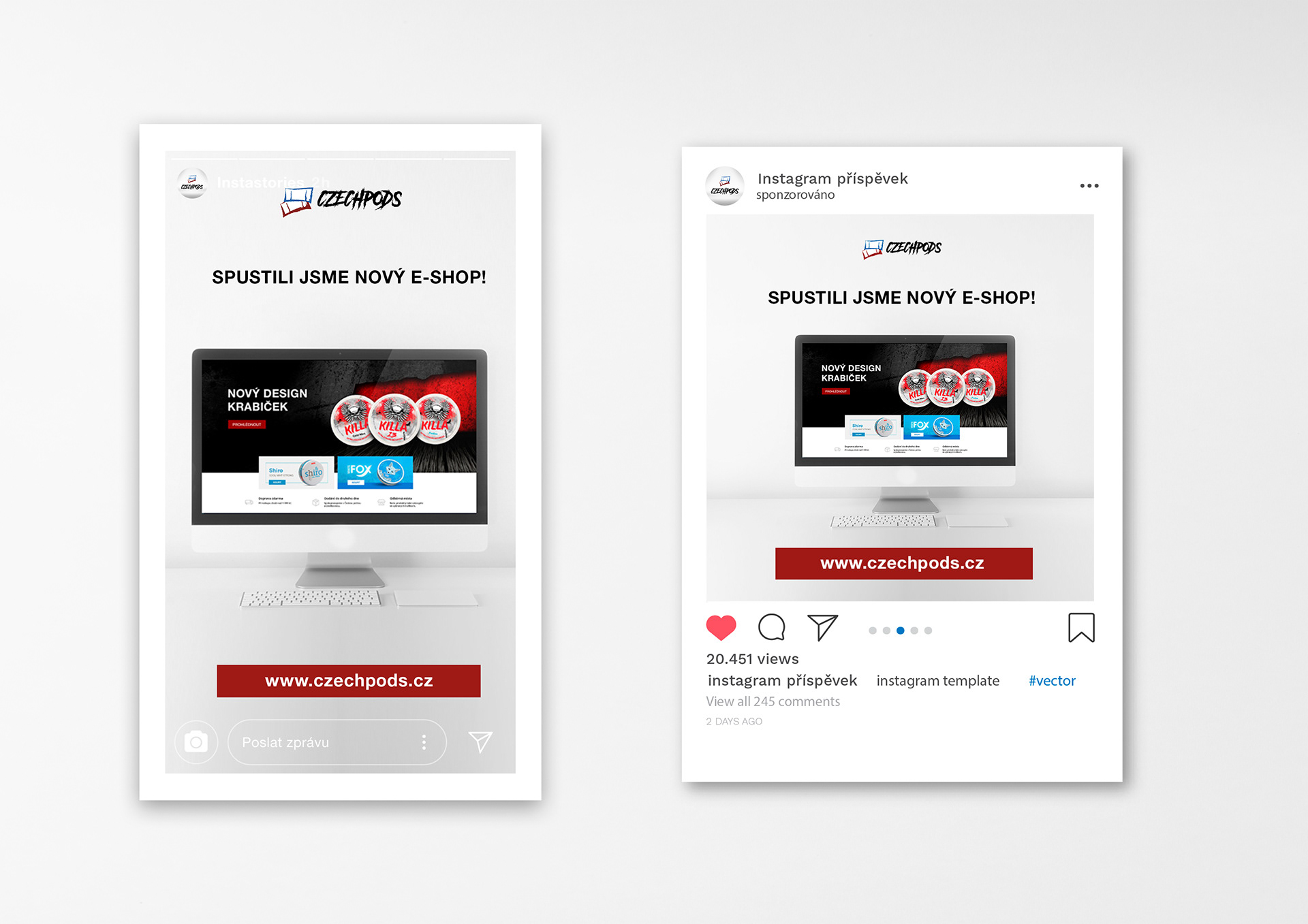 Instagramové příspěvky - Nový eshop