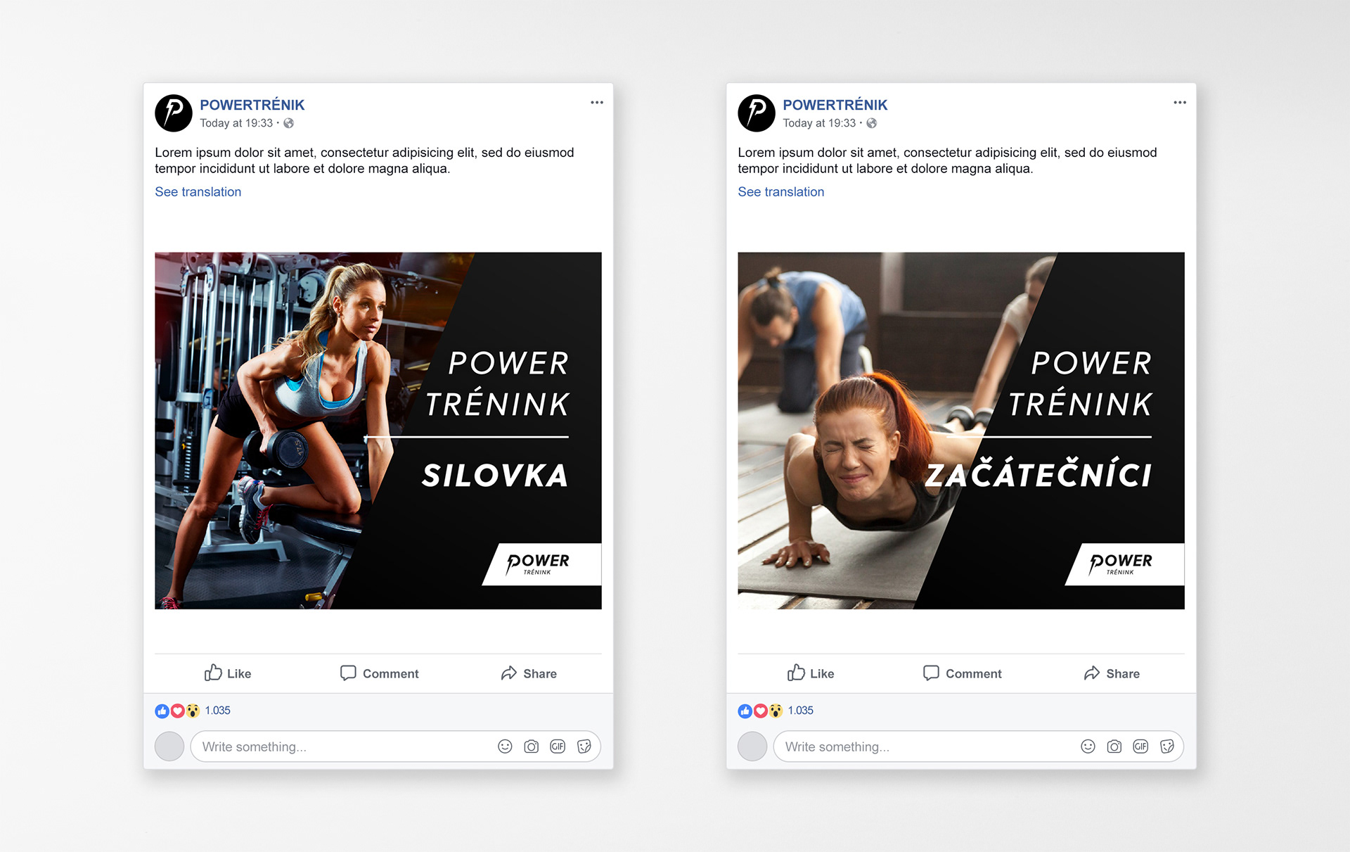 Facebookové příspěvky - POWER TRÉNINK
