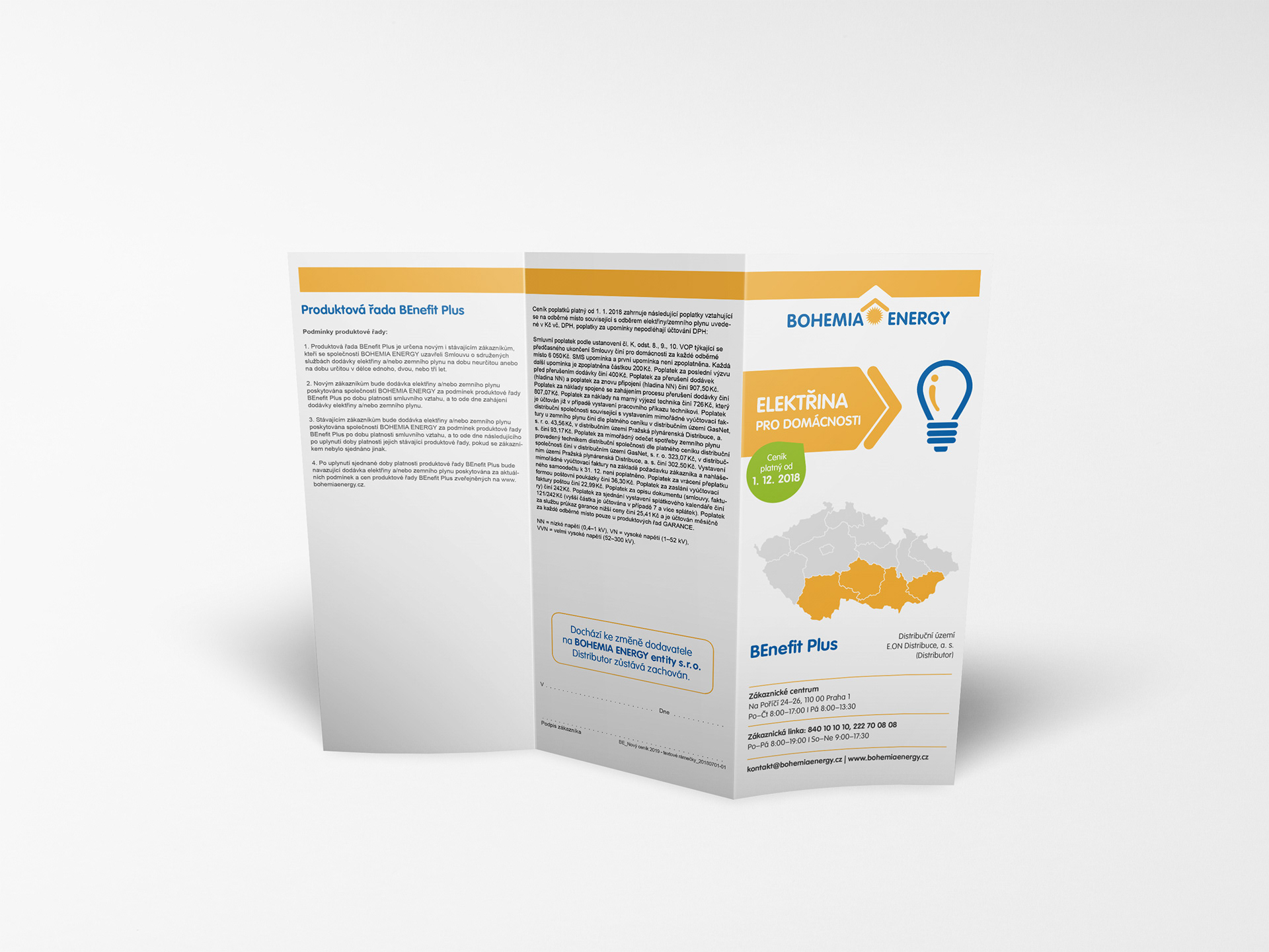 Skládací leták - elektřina - Bohemia Energy
