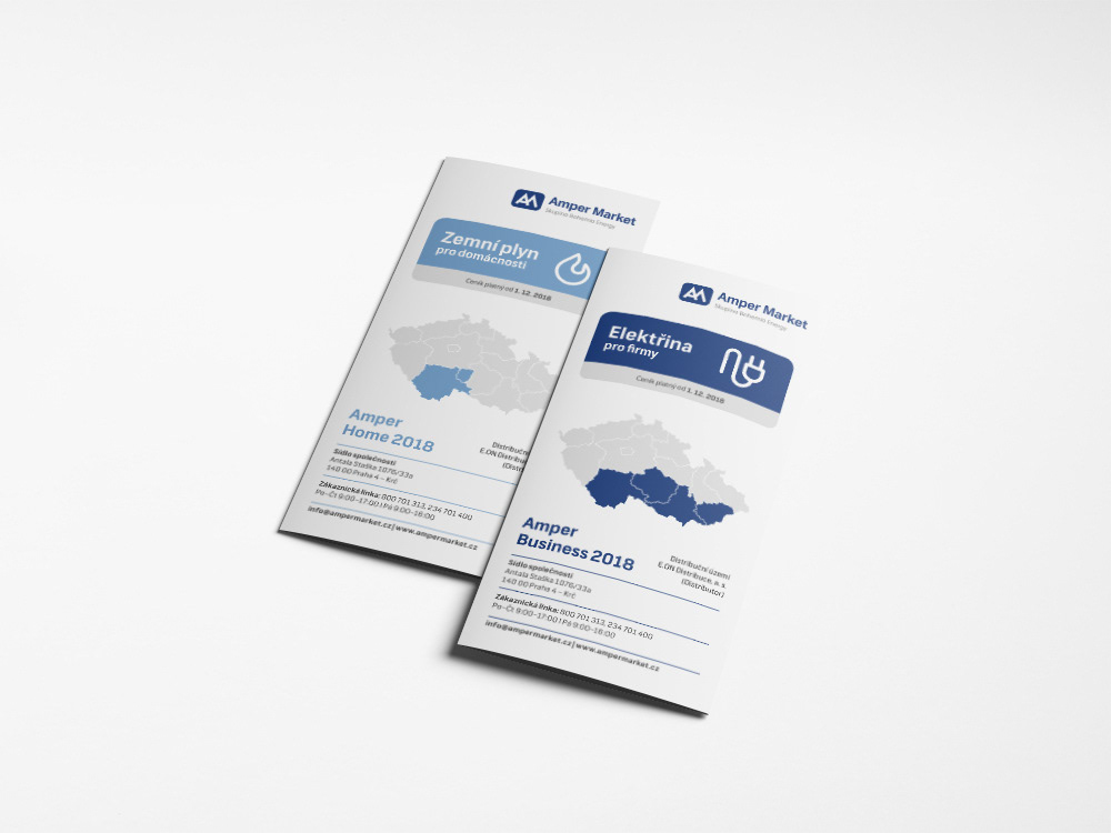 Skládací leták - elektřina a plyn - Amper Market