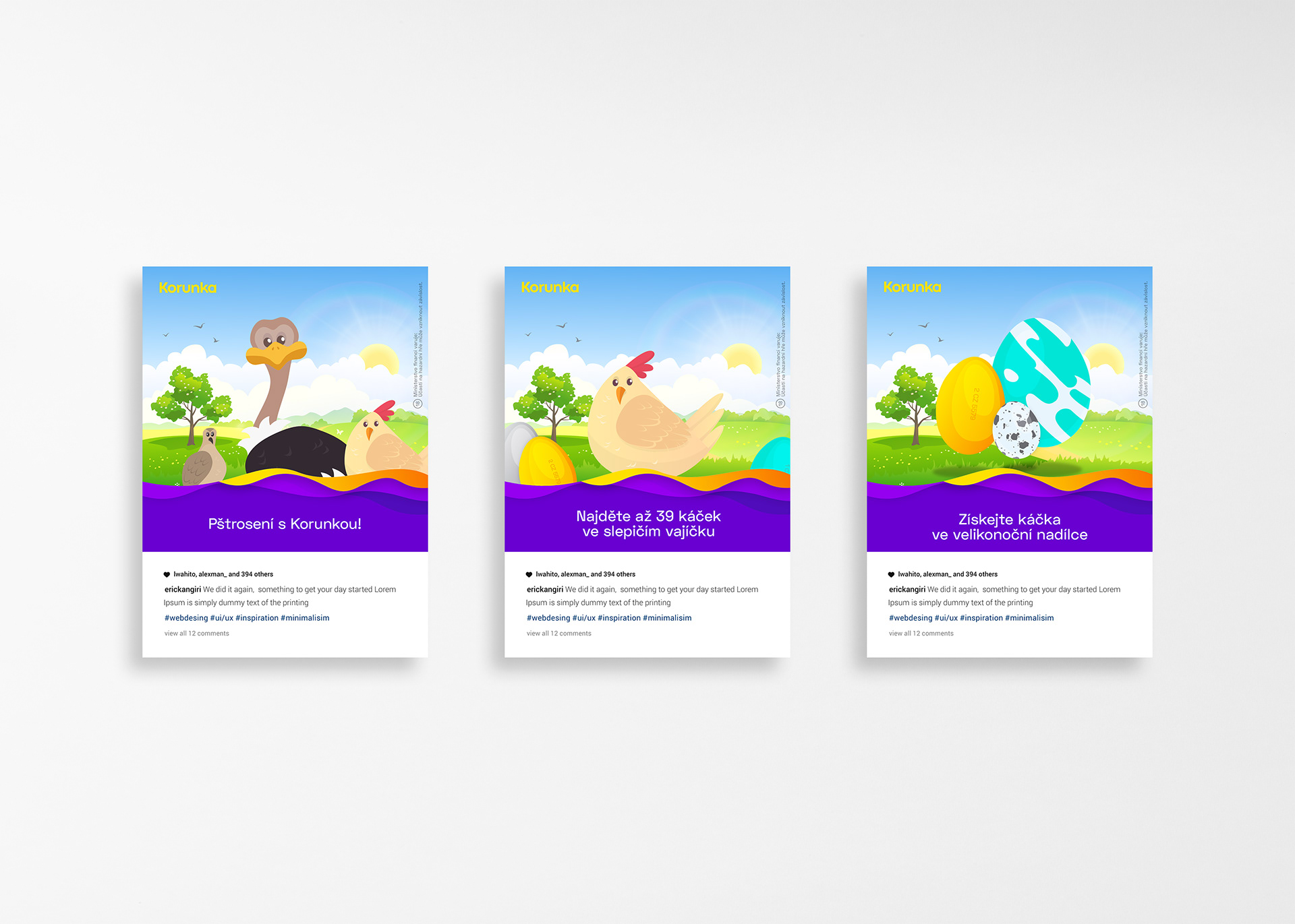 Instagramové příspěvky - Velikonoce s Korunkou
