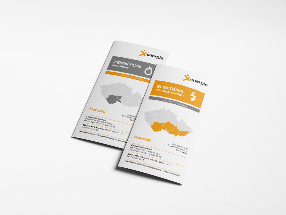 Skládací leták - elektřina a plyn - X Energie
