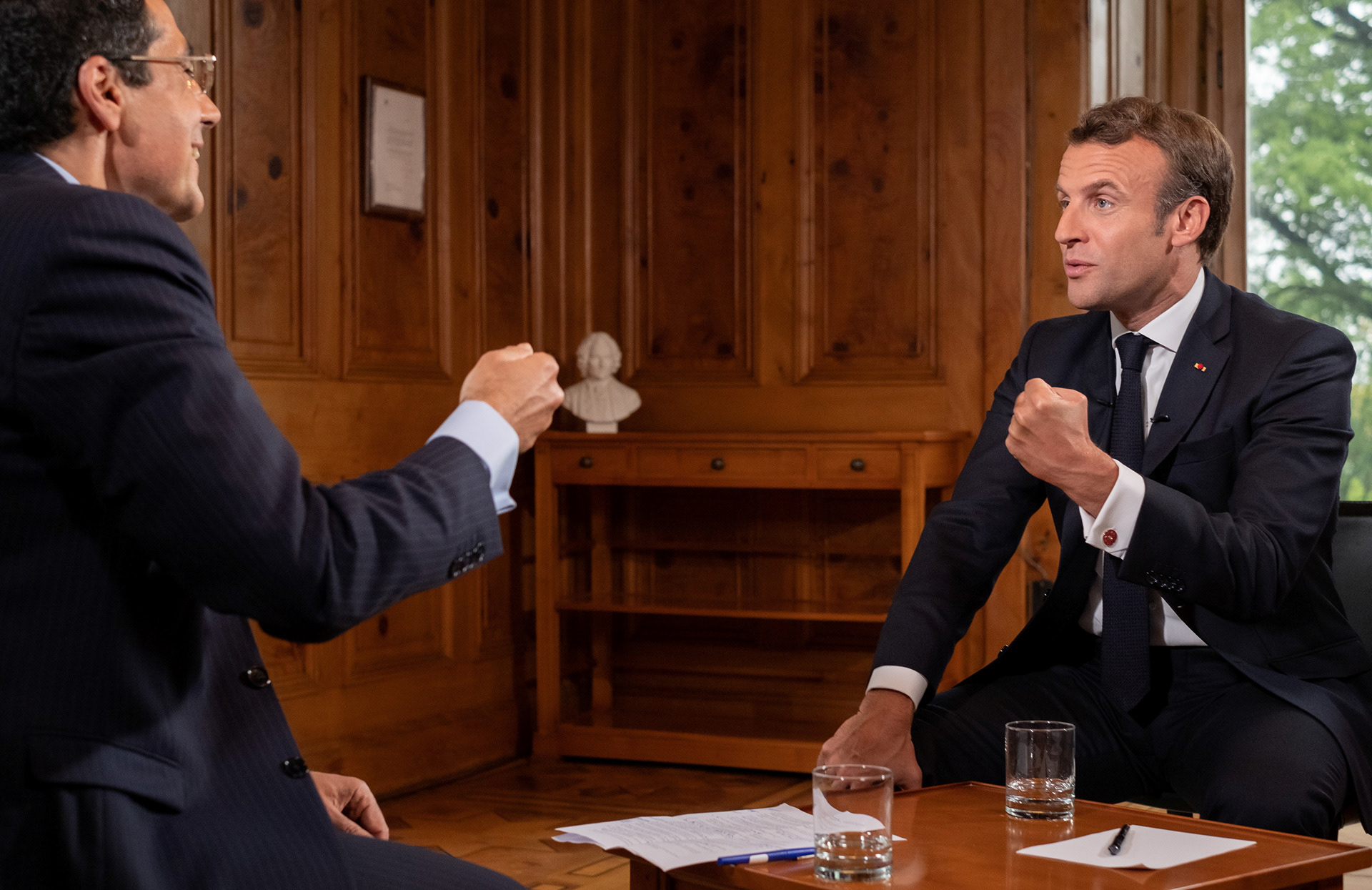 Darius Rochebin et Emmanuel Macron