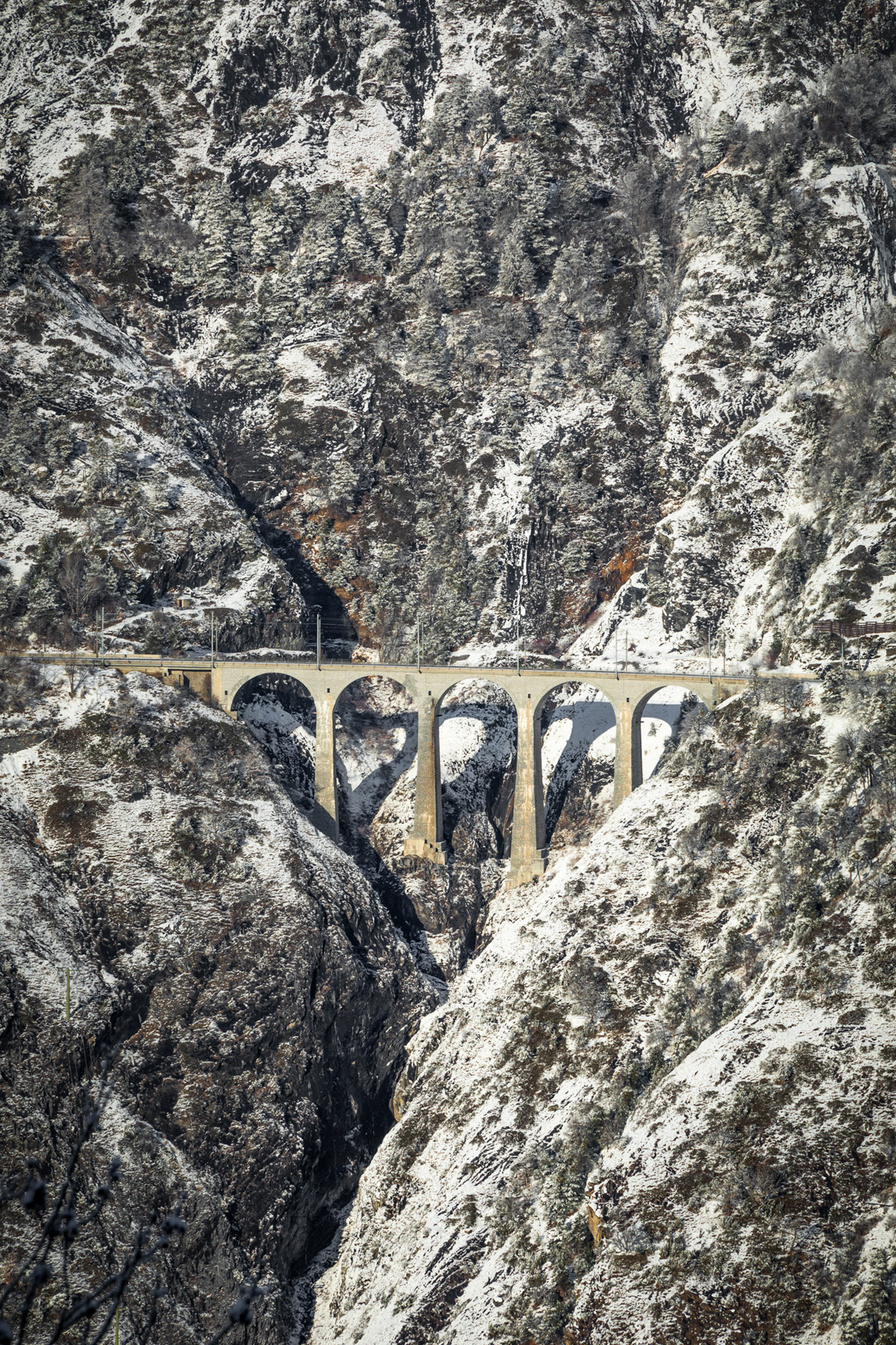 Pont alpin pour le train