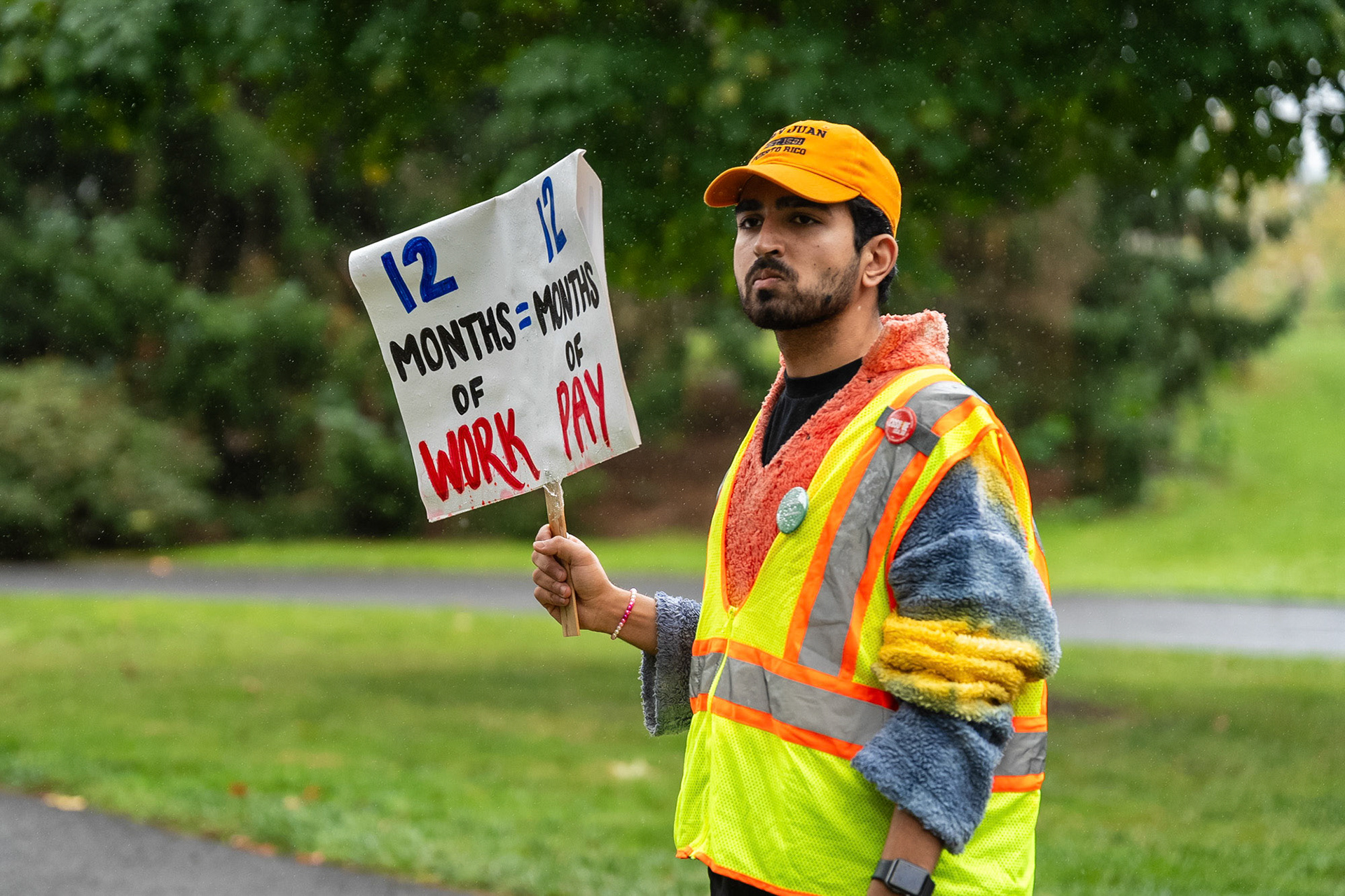 A protestor at the CGSU Just Cause rally, Day Hall Oct 2, 2024. (Ming DeMers/Sun Photography Editor)