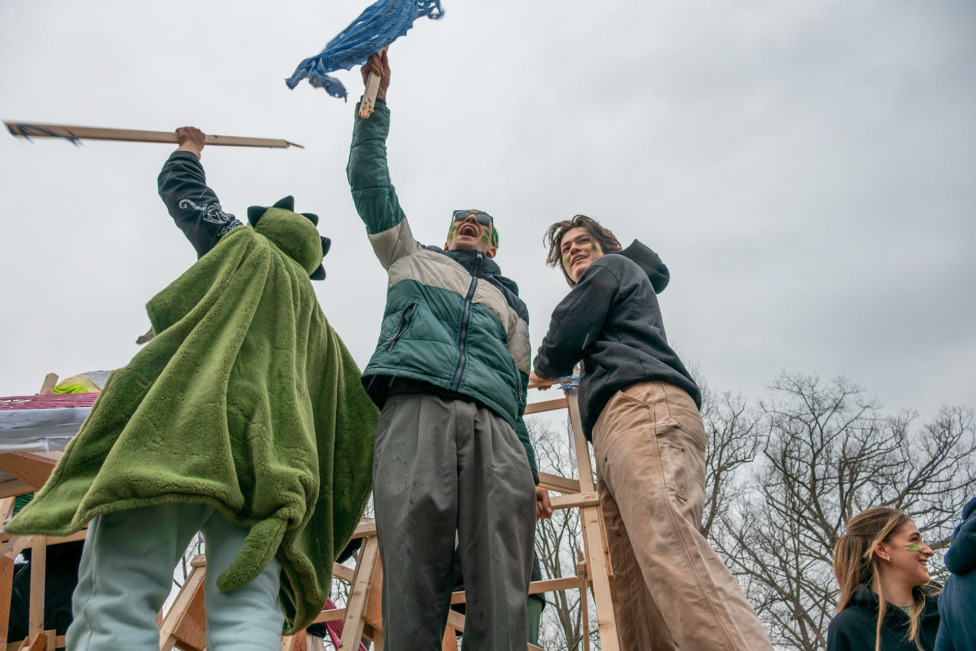 The Dragon lords celebrate the destruction on Mar 31, 2023. (Ming DeMers/Sun Asst Photo)