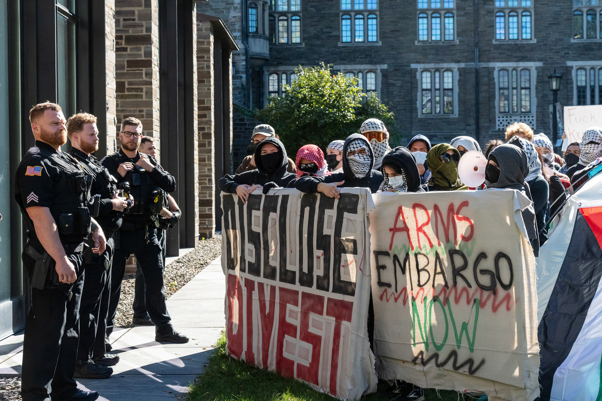 The CML Rally Walkout of the Board of Trustees Meeting at the Law School, Myron Taylor Hall Courtyard, Oct 18, 2024. (Ming DeMers/Sun Photography Editor)